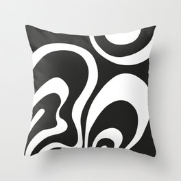 Black and White Trippy Psychedelic Abstract Throw Pillow