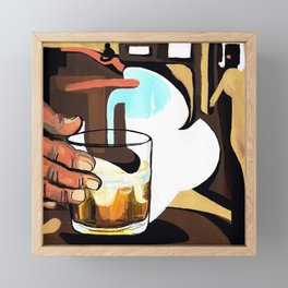 Beer glass illustration Framed Mini Art Print