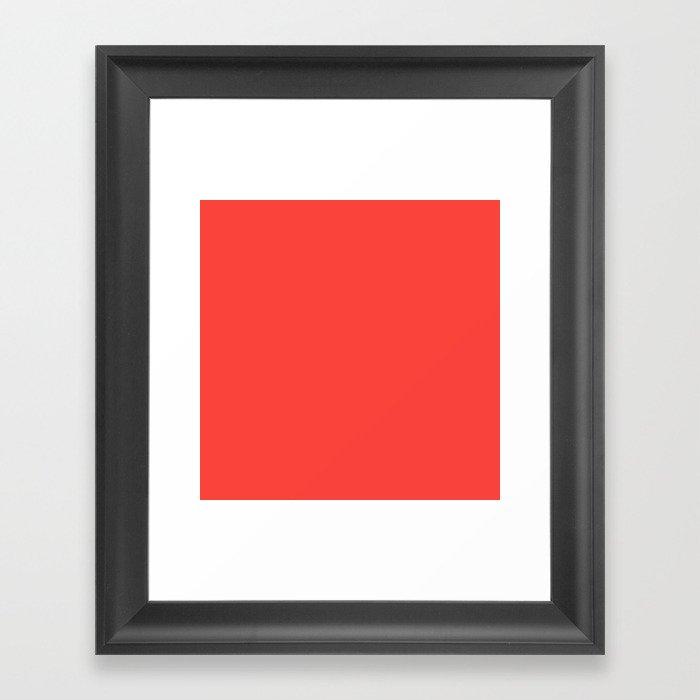 WARM RED SOLID COLOR Framed Art Print