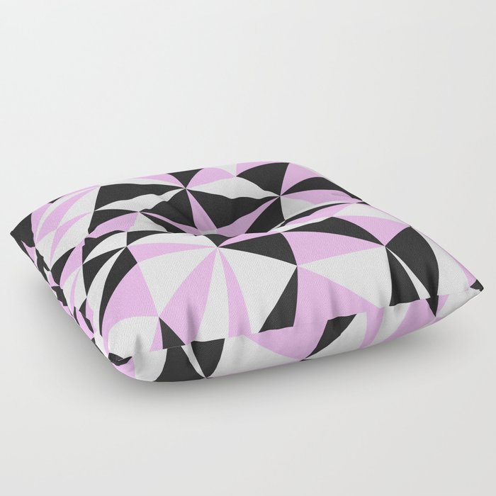 Black and Purple Triangle Pattern Floor Pillow