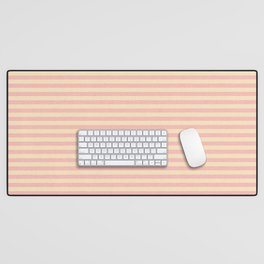 Stripes Pink and beige #homedecor Desk Mat