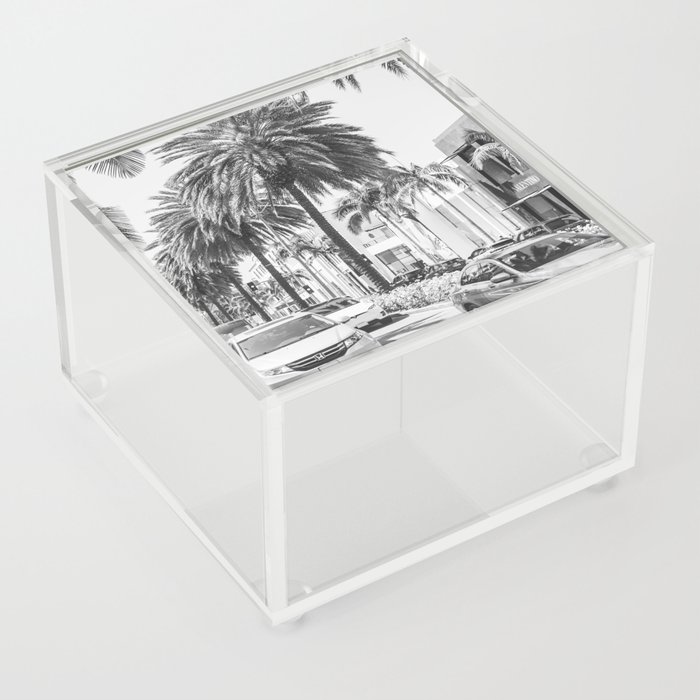 Rodeo Drive in Beverly Hills - Black and White Photo - Los Angeles, California Acrylic Box