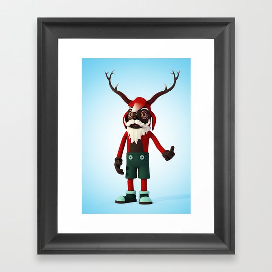 Deer Opa Framed Art Print
