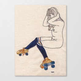 Striped Socks and Roller Skates Canvas Print
