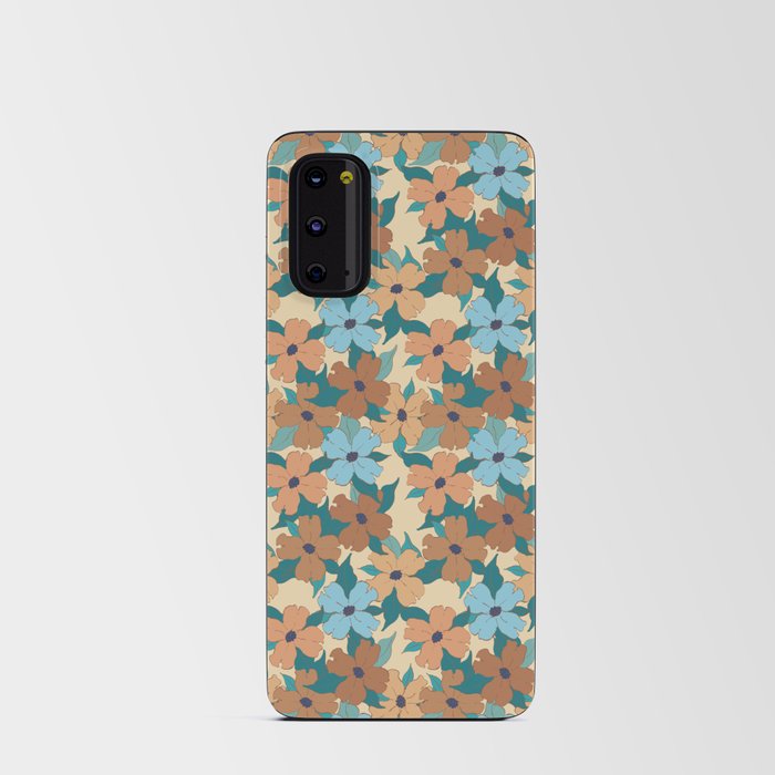 blue cream brown floral nautical dogwood symbolize rebirth and hope Android Card Case