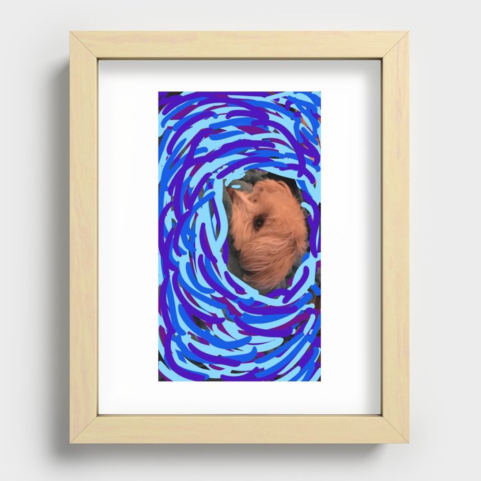 Adorable Pupper: Dragged into the whirlpool of cuteness Recessed Framed Print