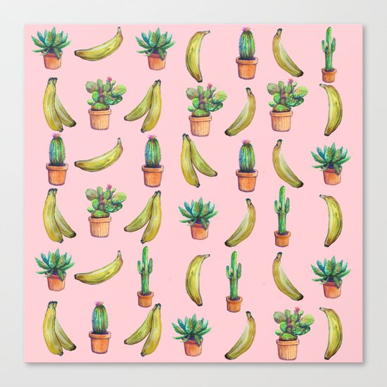 For Her (cactus and Bananas) Canvas Print