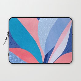 Pink and Blue Abstract Botanical Laptop Sleeve