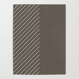 Elegant Thin Stripes and Paper Texture Noise Texture Brown White Poster