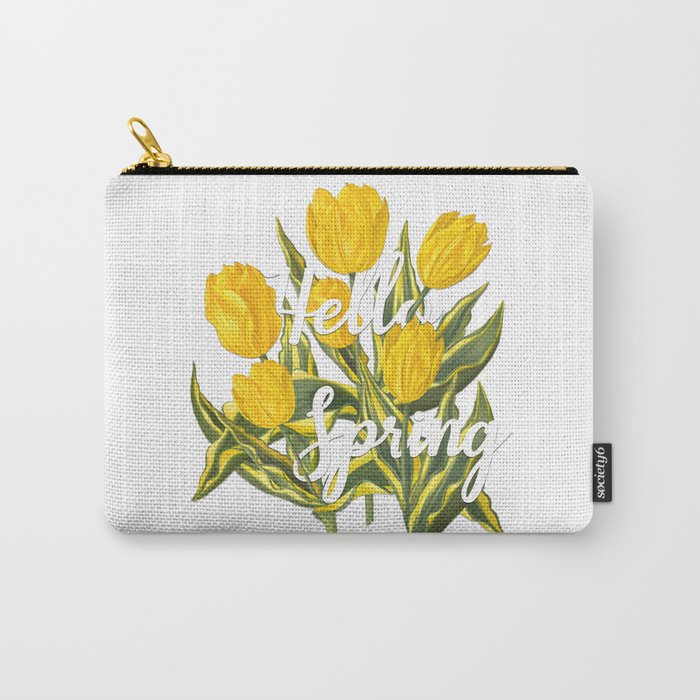 Hello Spring | Yellow tulips Carry-All Pouch