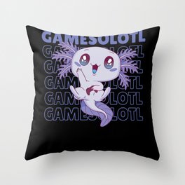 Gamesolotl Funny Axolotl Word Game For Gamers Throw Pillow