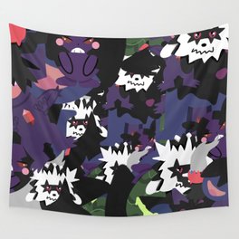 Dark Type Collage Wall Tapestry