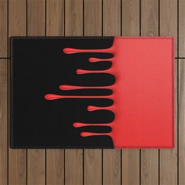 Red Drip Outdoor Rug