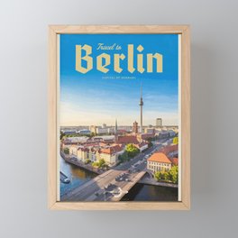 Travel to Berlin Framed Mini Art Print