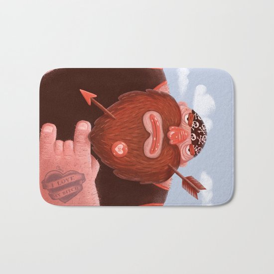 Biker in love Bath Mat
