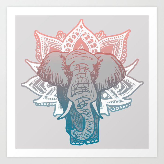 Download Lotus Elephant Mandala Art Print By Julieerindesigns Society6
