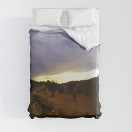 Landscape sunset photo blue sky with clouds Duvet Cover