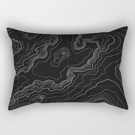 Black topography map Rectangular Pillow