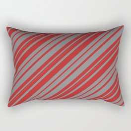 [ Thumbnail: Red and Gray Colored Lines/Stripes Pattern Rectangular Pillow ]