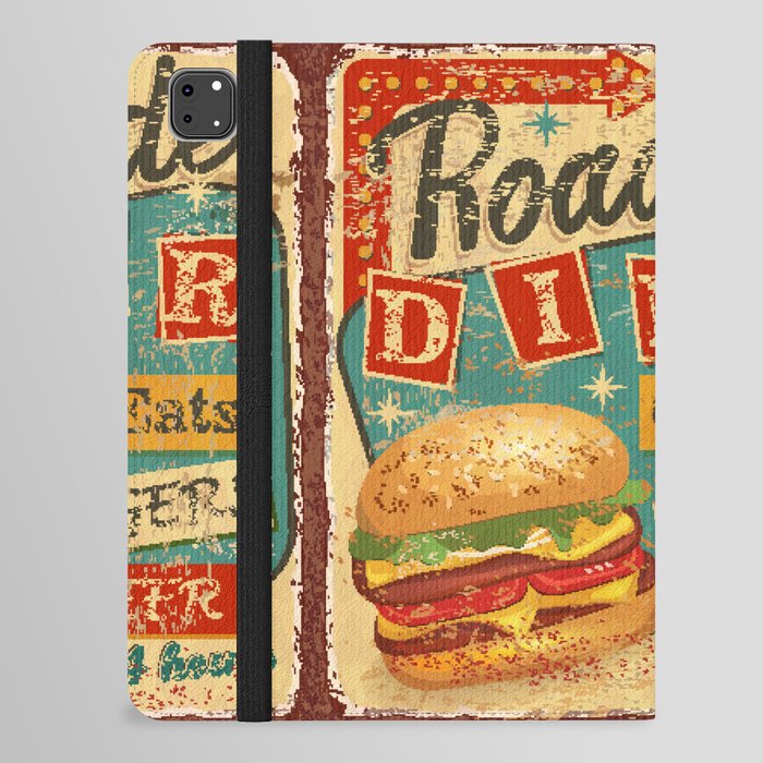 Vintage Roadside Diner metal sign.  iPad Folio Case
