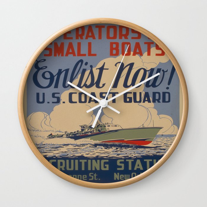 Vintage poster - Coast Guard Wall Clock