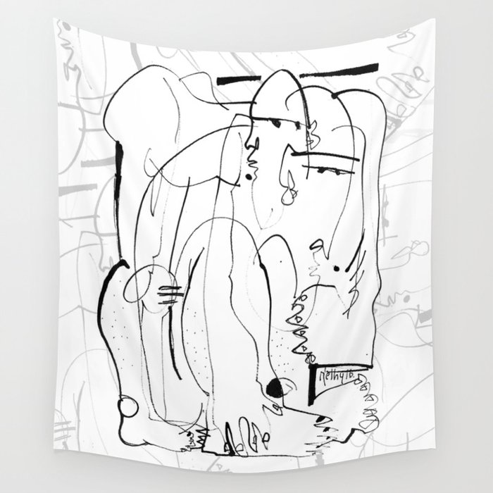 Therapy - b&w Wall Tapestry