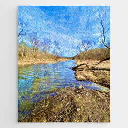 Beyond the Magic River Sky in Blue Jigsaw Puzzle
