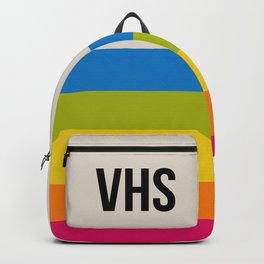 VHS Retro Box Backpack | Tape, Black, Cover, Graphicdesign, White, 1990S, Old, Cassette, Vintage, Action 