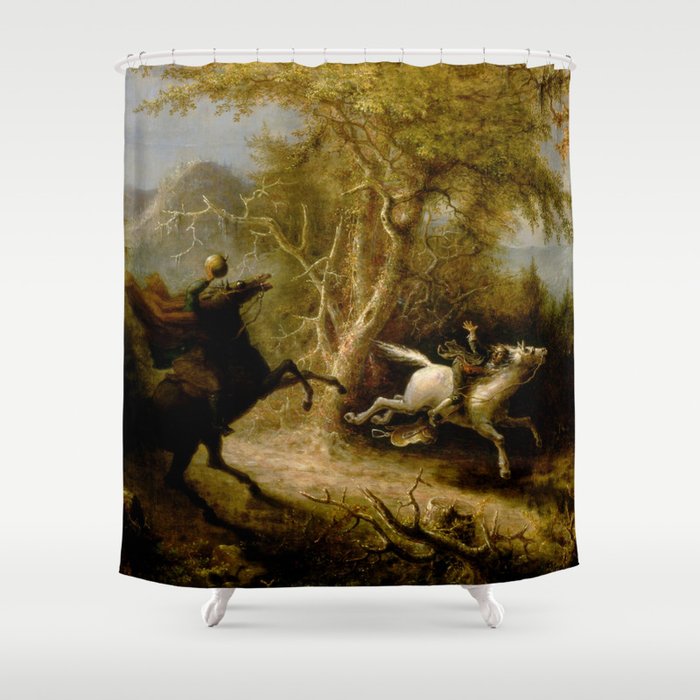 John Quidor Legend of Sleepy Hollow Headless Horseman Pursuing Ichabod Crane 1858 Shower Curtain