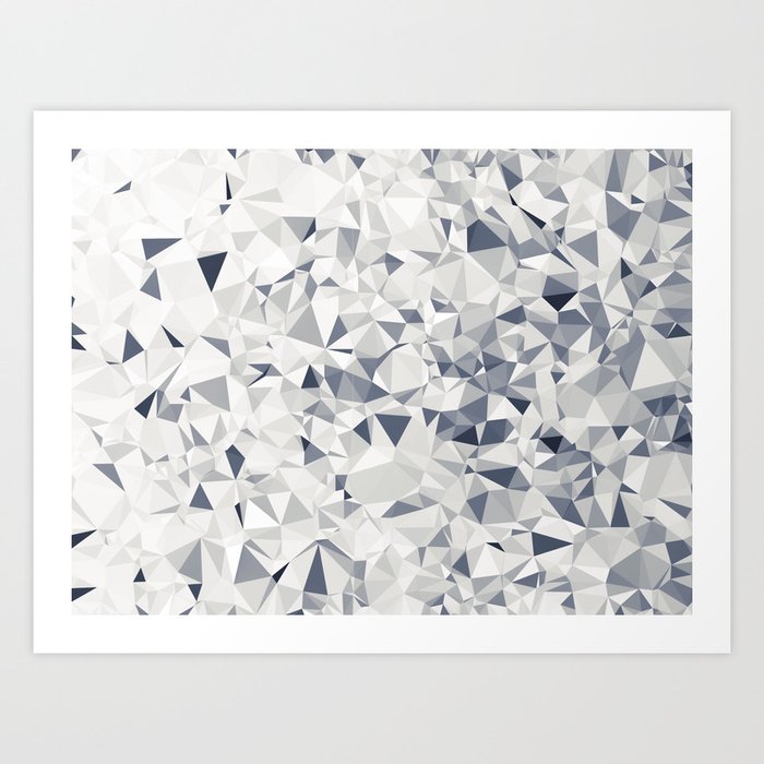 Geometric Triangle Pattern Abstract In Black And White Art Print