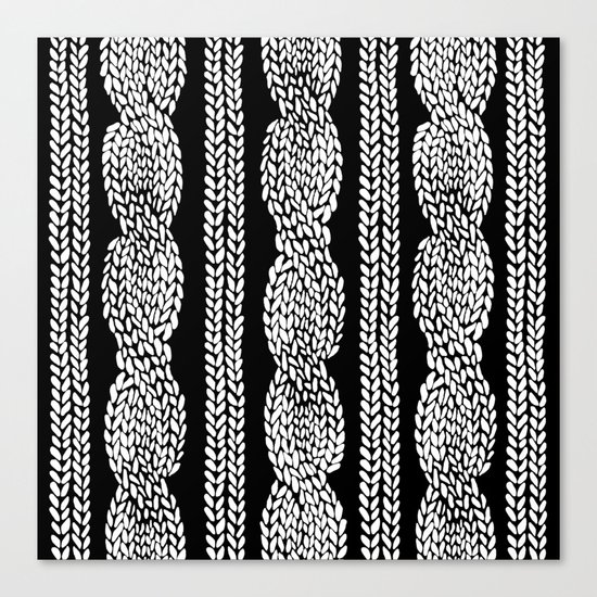 Cable Row Black Canvas Print