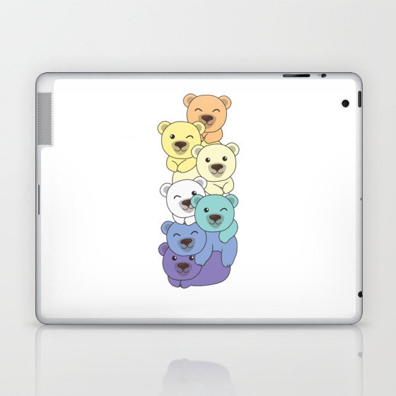 Genderfaun Flag Pride Lgbtq Cute Bear Pile Laptop & iPad Skin