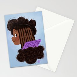 Black hair love Stationery Cards