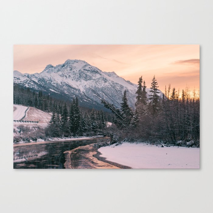 winter morning on the creek Canvas Print