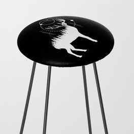 Modern Geometric Deer Forest Double Exposure Trendy Counter Stool