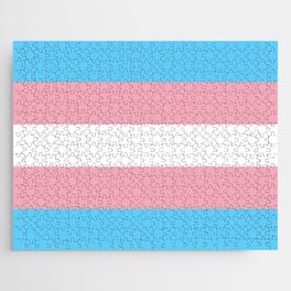 Transgender pride flag colors Jigsaw Puzzle