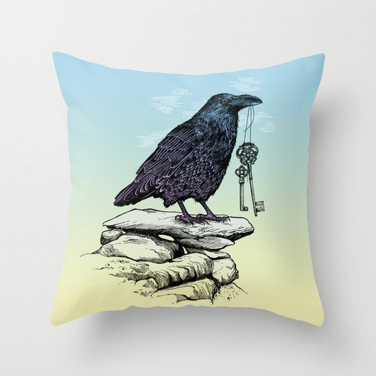 Raven's Keys Throw Pillow