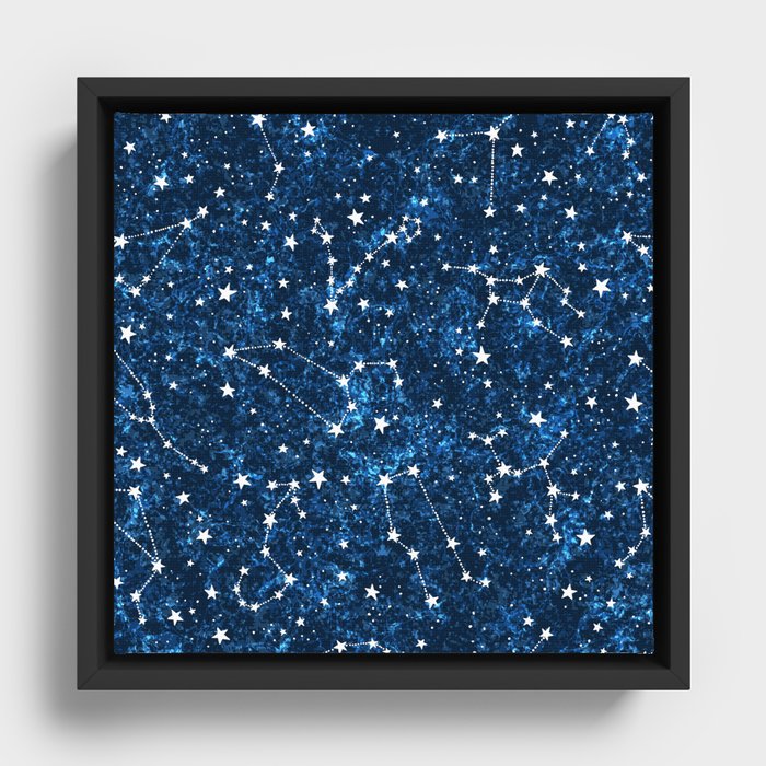Starry Night Sky Cosmic Constellations Framed Canvas
