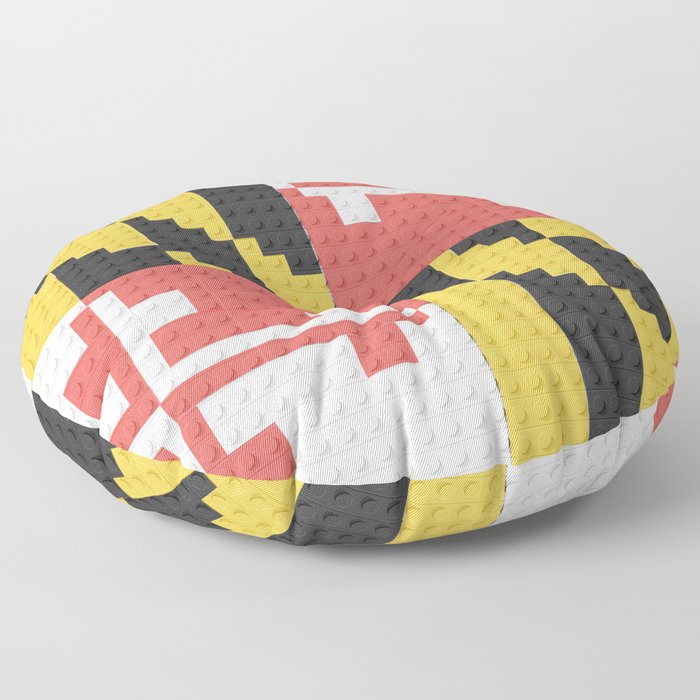 Maryland State Flag Building Block Design Floor Pillow