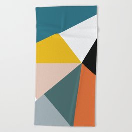 Triangles abstract colorful art Beach Towel