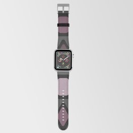 Retro Diamonds Rectangles Black Mauve Apple Watch Band