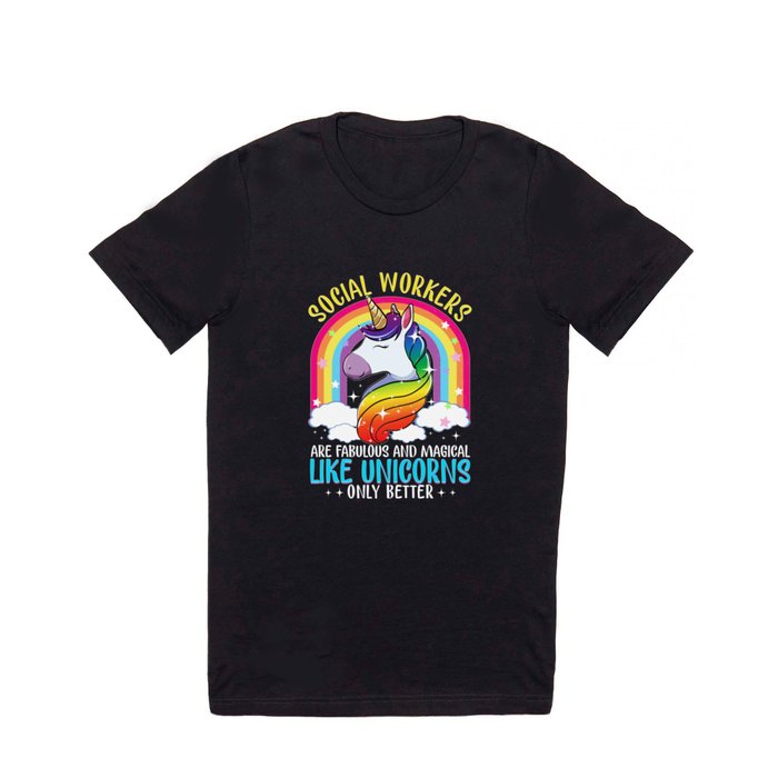 Social Worker Magical Unicorn Appreciation Gift design T Shirt