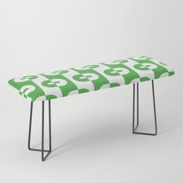 Geometric Pattern - White Green Bench