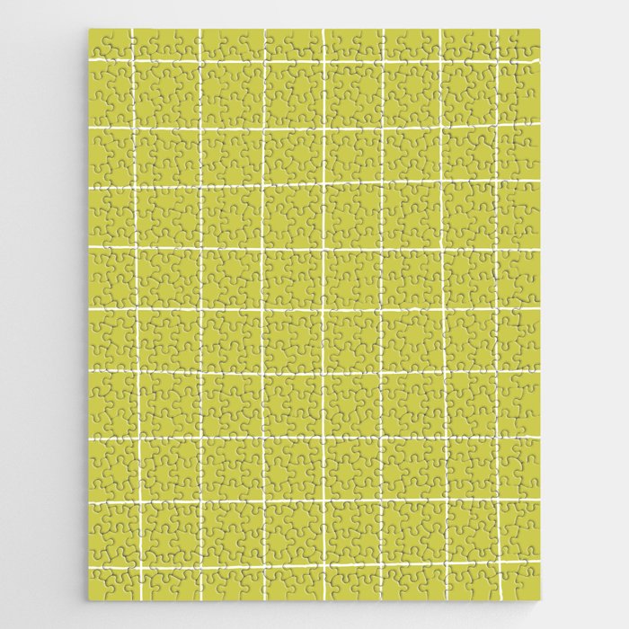 Hand Drawn Grid Lime Jigsaw Puzzle