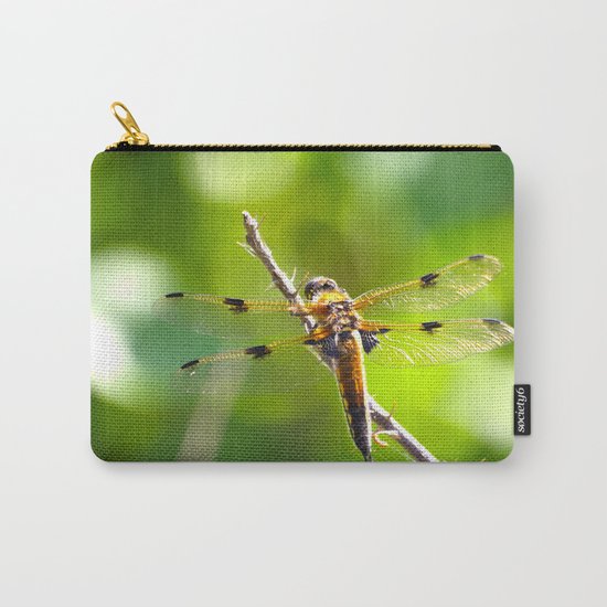 Dragonfly On A Branch Of A Rose Carry-All Pouch