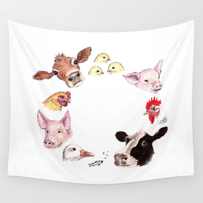 Love All Animals Wall Tapestry