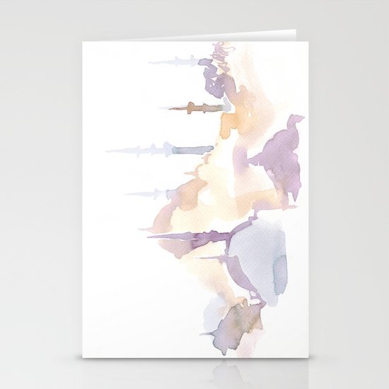 Watercolor landscape illustration_Istanbul - Saint Sophia Stationery Cards