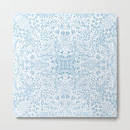 LEAF BLUE AURORA Metal Print | Abstractflowers, Oceanblue, Bloomblue, Botanicalabstract, Mandalaleafblue, Graphicdesign, Abstractblue, Springblue, Leafblue, Mandalablue 