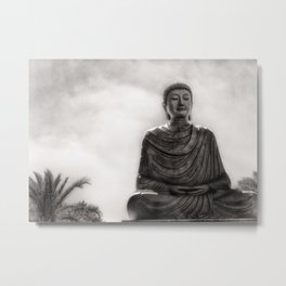 Meditation Metal Print | Mims, Vietnam, Black And White, Florida, Buddha, Meditate, Whitesands, Buddhistcenter, Meditation, Digital 