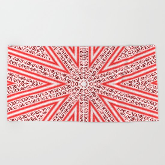 Kaleidoscope Heart Pattern Beach Towel